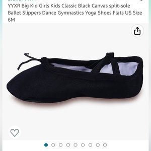 Ballet dance split sole slippers black canvas upper 38 6M